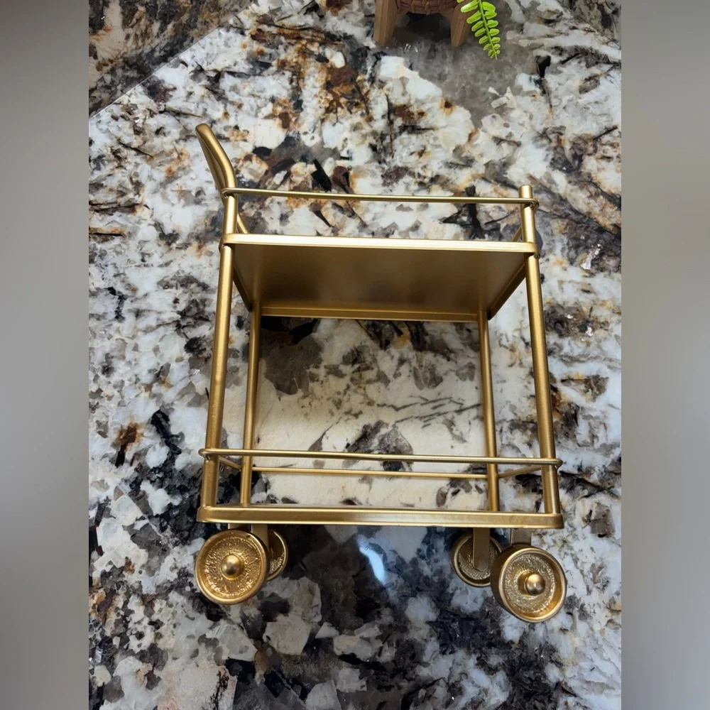 Gold Miniature Bar Cart